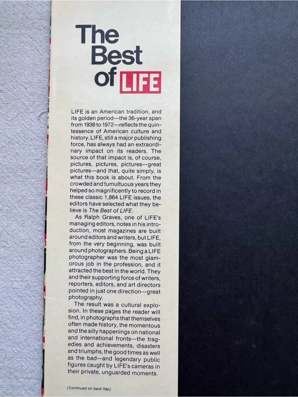 Vintage Hardcover Photo Book; The Best of Life
